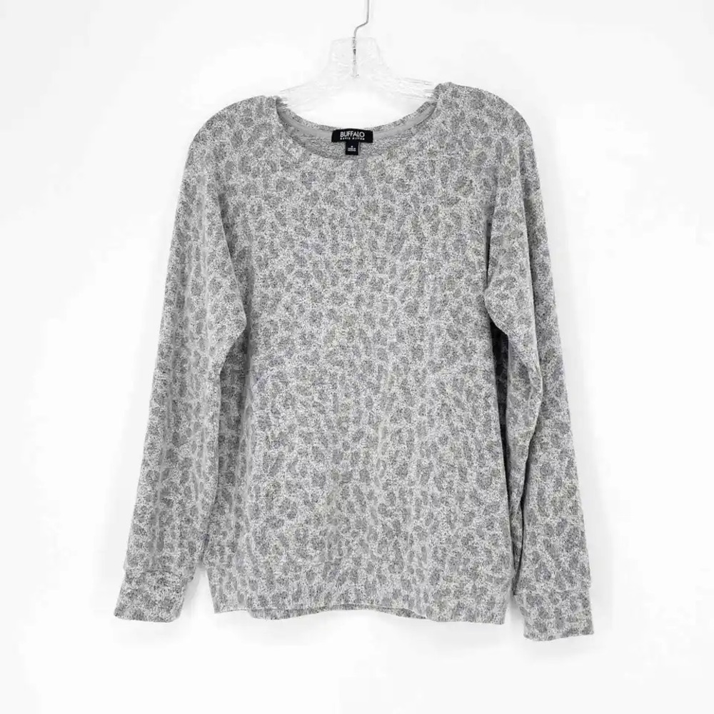 Buffalo David Bitton Leopard Print Soft Sweatshirt Size Small